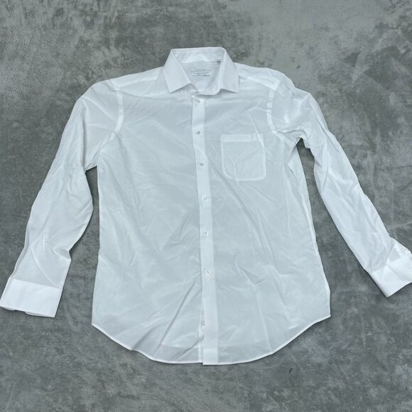 Calvin Klein White Active Performance Stretch Dress Shirt M a0966 - Picture 1 of 8